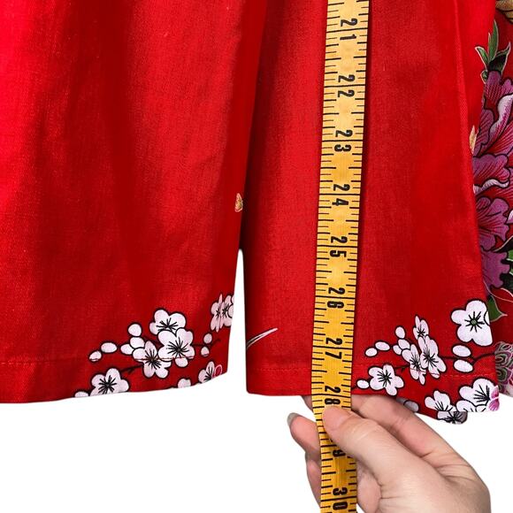 NEW Tangyi Chinese Red Floral Print Reversible Kimono Top + Pants SZ S/M - Picture 15 of 16